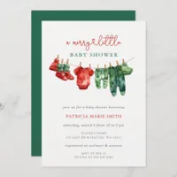 Christmas Merry Little Baby Shower Gender Neutral Invitation