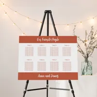 Terracotta 8 Table Seating Chart Foam Board