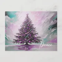 *~* AP44 Abstract Winter Christmas Tree PHOTO  Holiday Postcard