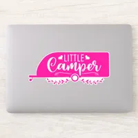 Little Camper Cute Girly Pink Camping Trailer Sticker