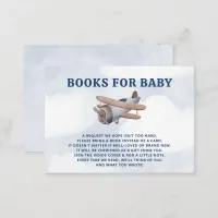 Landing Soon Boy Airplane Baby Shower Book Request Enclosure Card