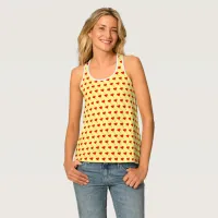 Red Heart Girly Fun Balloon Pattern Yellow Chic Tank Top