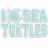 Sea Turtle Blue Marine Wildlife Sticker