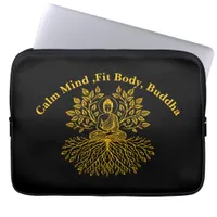 Golden Buddha Surrounded by Nature Laptop Sleeve