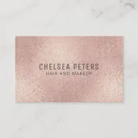 Elegant Linen Look Rose Gold Blush Shimmer Business Card