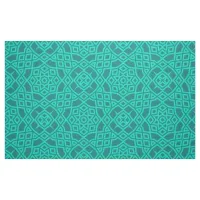 Teal Modern Mosaic Geometric Pattern Fabric