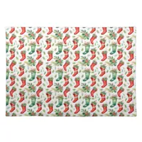 Green and Red Christmas Stockings Cloth Placemat