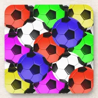 Multicolored American Soccer or Football Drink Coaster