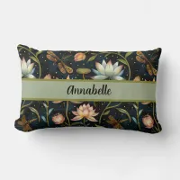 Lotus Flower Garden Lumbar Pillow