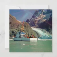 Alaskan Mountain View with Boat Invitation