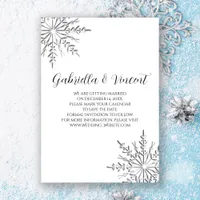 Snowflake Winter Wedding Save the Date Invitation