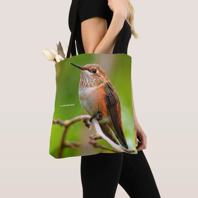 Female Rufous Hummingbird on the Plum Tree Tote Bag