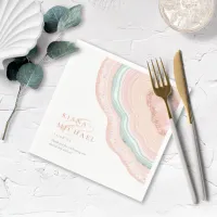 Agate Geode Glitter Corner Wedding Rose Gold ID647 Napkins