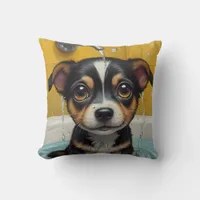 Animals Taking a Bath Funny Throw Pillow