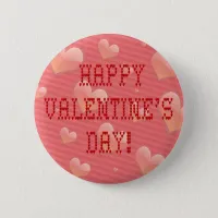 Happy Valentine's Day Tiny Heart Shaped Font Button