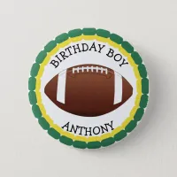 Wisconsin Personalize Birthday Boy Football Button