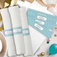 Moon Star Aqua Whimsical Storybook Baby Shower Napkin Bands