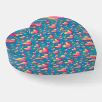 Multicolored Watercolor Hearts Paperweight