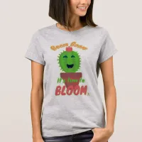 Boom Time To Bloom Cute Cactus Cartoon T-Shirt