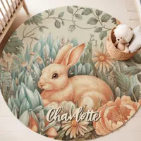 Bunny Rabbit Custom Name Nursery Rug