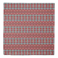 Southwest Mesas Turquoise & Red Queen Duvet Cover