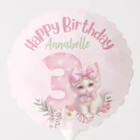 3 Year Old Birthday Party Kitten Theme Balloon