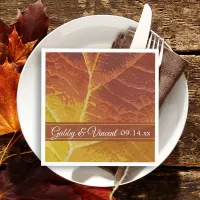 Shades of Autumn Leaf Wedding Paper Napkins