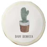 Potted Succulent Cactus Houseplant Custom Sugar Cookie