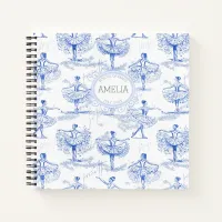 Ballerina Moves Pattern Blue ID738 Notebook