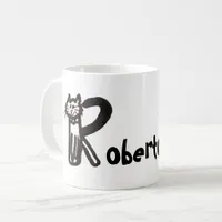 Mug - Cat Letter R with name