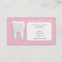 Pink Dental businesscards with appointment card