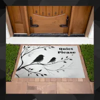 Simple Black and White Birds Perching in Trees |  Doormat