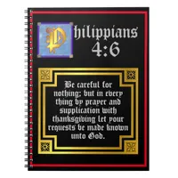 Thanksgiving Blessing Philippians 4:6 Bible Quote Notebook