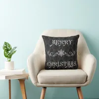 Christmas Elegant, Victorian Damask  Throw Pillow