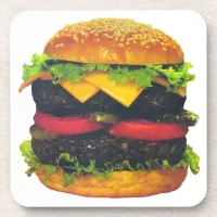 Double Deluxe Hamburger with Cheese Coaster