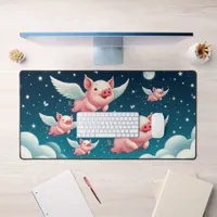 W2A Whimsical Cute Flying Pigs in Night Sky