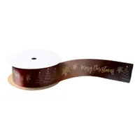 Modern Red Gold Christmas Tree Satin Ribbon