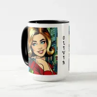 Retro Lady with Shopping Bags Personalized Mug