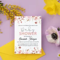 Pretty Watercolor with Flowers Garden Baby Shower Invitation