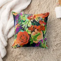 Modern Floral Flower Throw Pillow