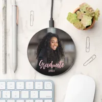 Pink Graduate 2023 Photo Wireless Charger