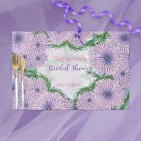 Pastel Purple Flowers Bridal Shower Paper Placemat
