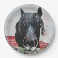 Horse face Pony rider show jumper horsey Paper Plates