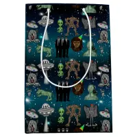 UFO, Alien, Bigfoot Cryptid Birthday  Medium Gift Bag