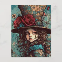 Beautiful Steampunk Alice Postcard