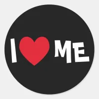 I LOVE ME CLASSIC ROUND STICKER