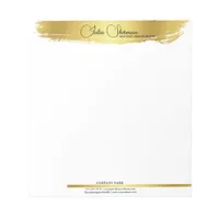 Monogram Gold Black Chic Modern Script Minimalist Notepad