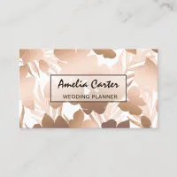 Elegant Rose Gold Floral business cards