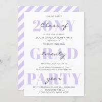 Purple Typography Modern Online Graduation Party Invitation