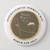 International Women's Day 8th March 2024 Colorful Button